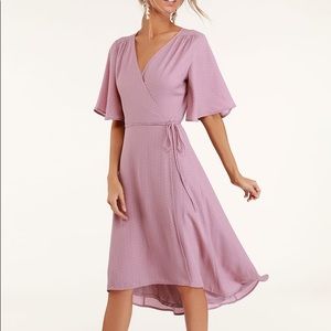Farah Mauve Midi Wrap Dress (EUC)